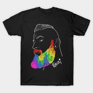 Dylan Rainbow beard white lines T-Shirt